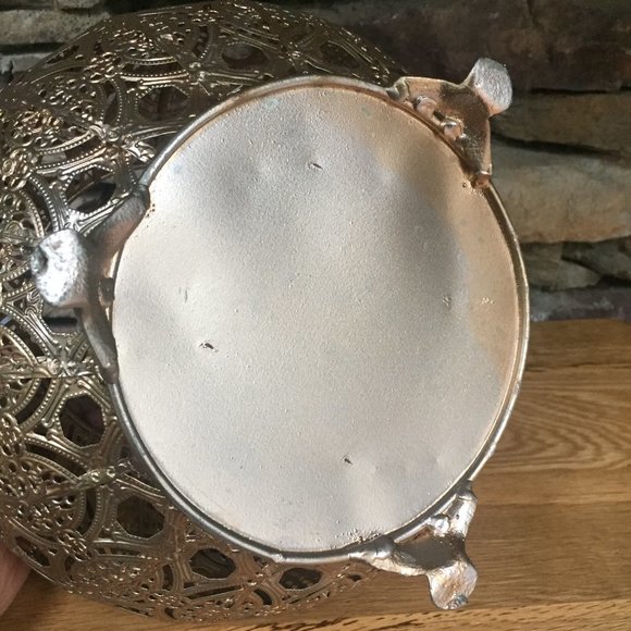 Metal Filigree Ornate Lantern India Moroccan Boho - Picture 4 of 6